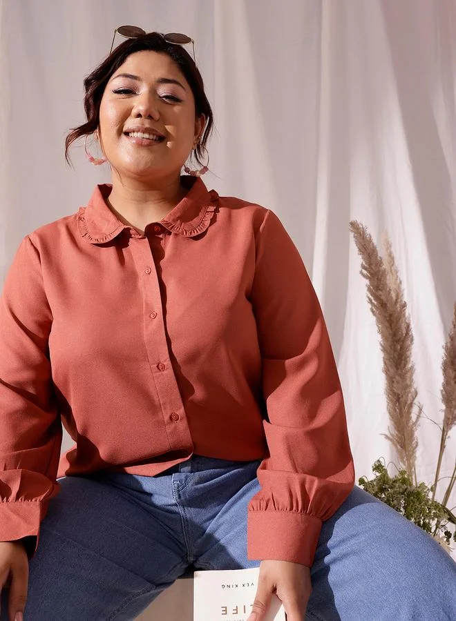 STREET 9 Plus Size Solid Buttoned Shirt