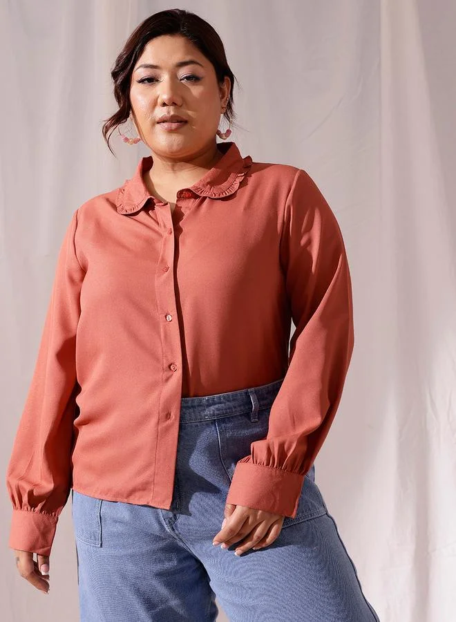STREET 9 Plus Size Solid Buttoned Shirt