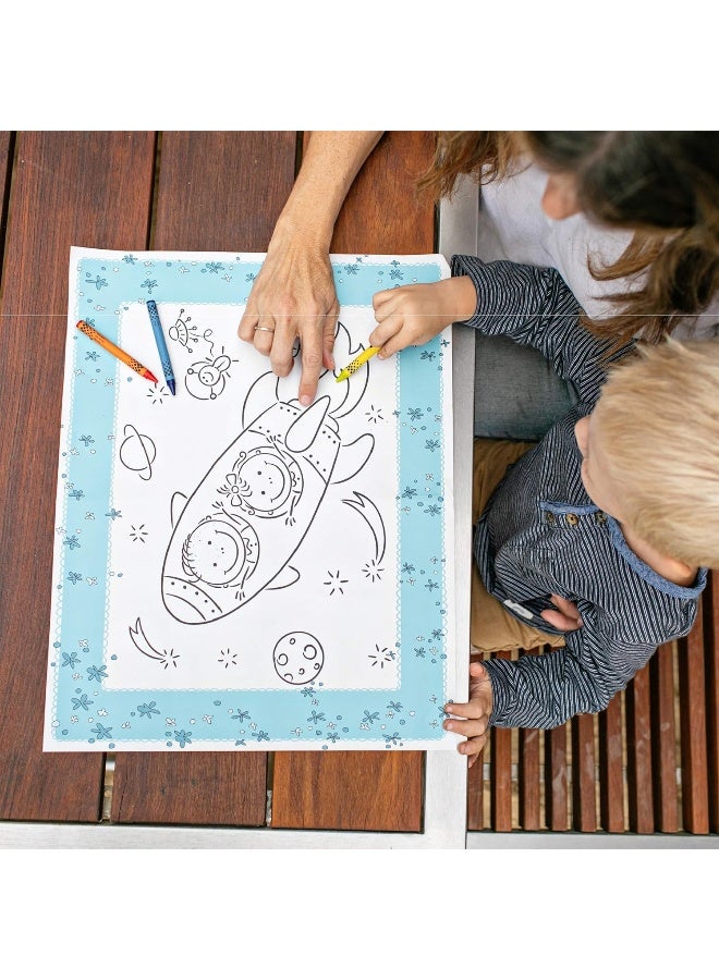 J.L. Childress Healthy Habits by J.L. Childress Disposable ColorMe Placemats, 24 Pack - Paper Stick-On Placemats with Coloring Fun, Airplane Tray Table Cover, Colors May Vary  - Image 5