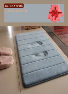 Super ZYouth Memory Foam Bathroom Mat 40x60cm (Pack of 2), Soft Shower Mat, Non-slip Comfortable Bathroom Mat, High Water Absorption, Easy to Clean, Suitable for Shower, Bathtub and Floor, Bedroom, Grey  - Image 1