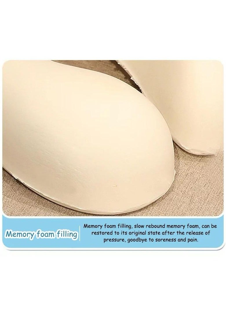 VIO Memory Foam Supportive U Shape Travel Pillow for Neck Head Shoulder Support Soft Lightweight Neck Pillow to Relieve Fatigue Ideal for Airplane Trains Cars Machine Washable Cover  - Image 5