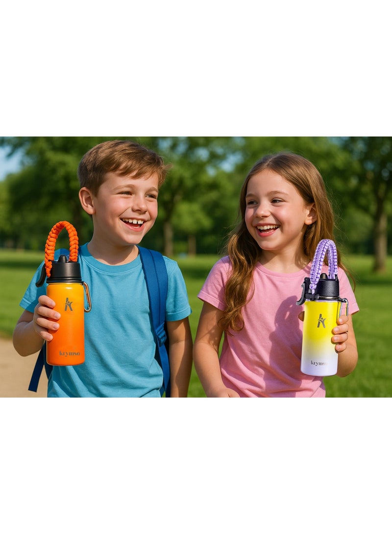 KRYMSO 500ml Water Bottle, Stainless Steel Water Bottle, Water Bottle for Kids Water Bottle with Straw, Thermos, Insulated Water Bottle, Water 500ml with Ai Stickers - Image 4