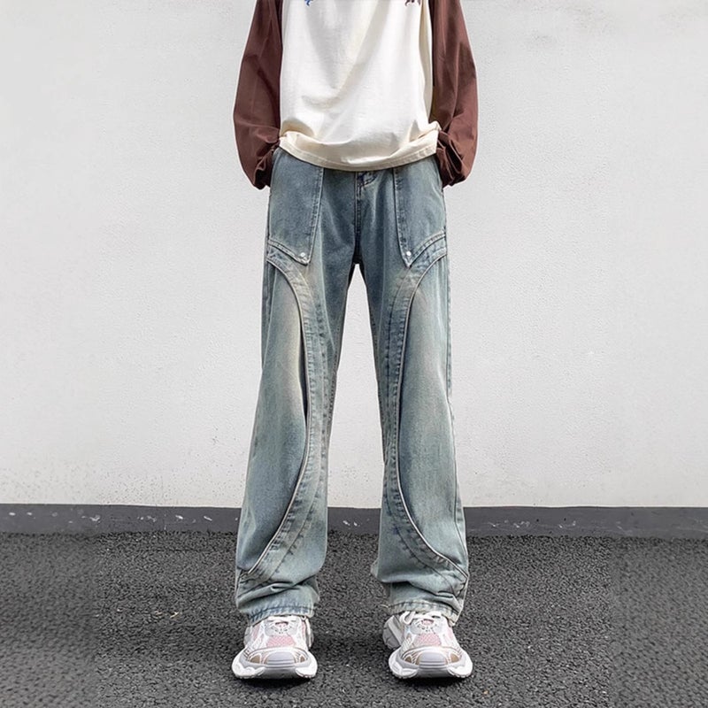 Unisex Classic Denim Jeans Loose Fit Daily Outdoor Wear - Image 1
