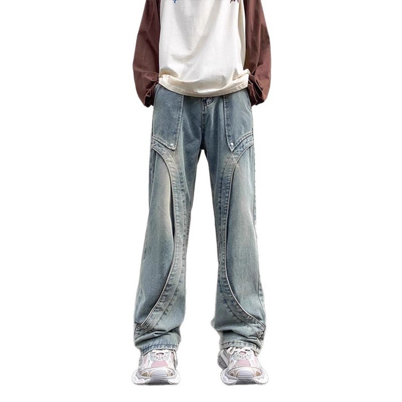 Unisex Classic Denim Jeans Loose Fit Daily Outdoor Wear - Image 4