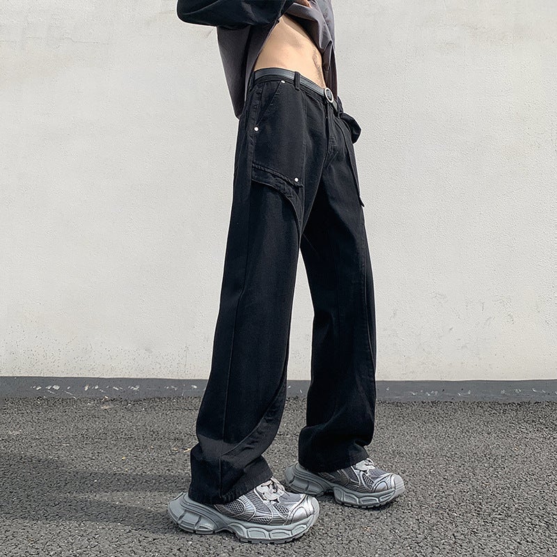 Unisex Classic Denim Jeans Loose Fit Daily Outdoor Wear - Image 2