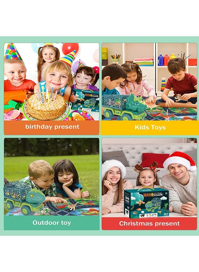 عربست لعبة شاحنة الديناصور مع 15 أرقام الديناصور والنشاط لعب حصيرة ، بيض الديناصور ، مثالية للأطفال 3-5 ، الجوارب Stuffer - Image 4