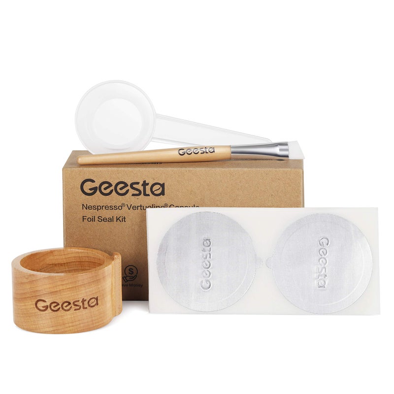 GEESTA Reusable Aluminum Foil Seals Kit Compatible with Nespresso Vertuoline Capsules - Image 1