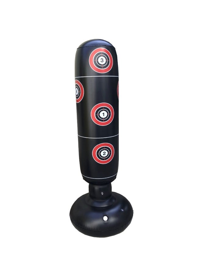 Spot Thickened Fitness Adult Children Inflatable Boxing Column Tumbler Inflatable Boxing Column Bag Vent Anger Discharge Column-Color:Black And White KO-Specifications:160x65cm  - Image 4