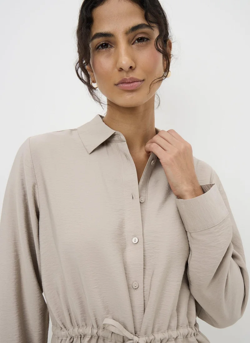 ماتلان Beige Tie Waist Shirt