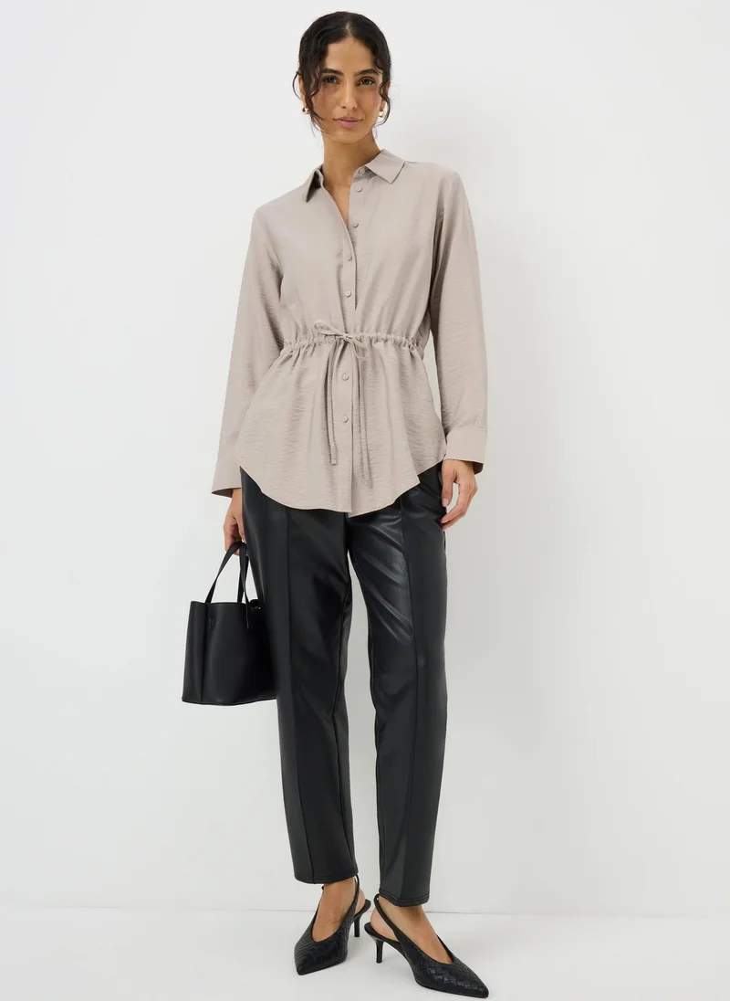 ماتلان Beige Tie Waist Shirt