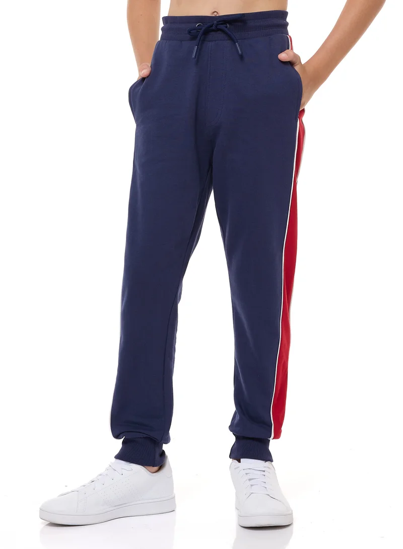 victor and jane Boys' 2-Piece Raglan Hoodie and Jogger Set (3-14 yrs) Red/Navy/Off White