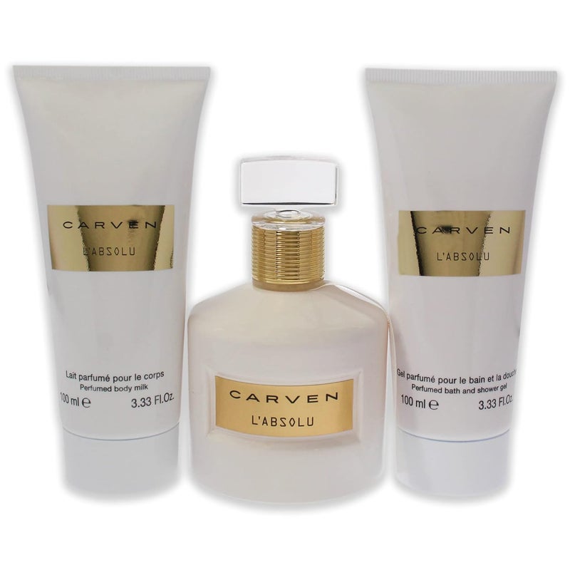 Carven LAbsolu for Women  3 Pc Gift Set 333oz EDP Spray 333oz Perfumed Body Milk 333oz Perfumed Bath and Shower Gel - Image 2