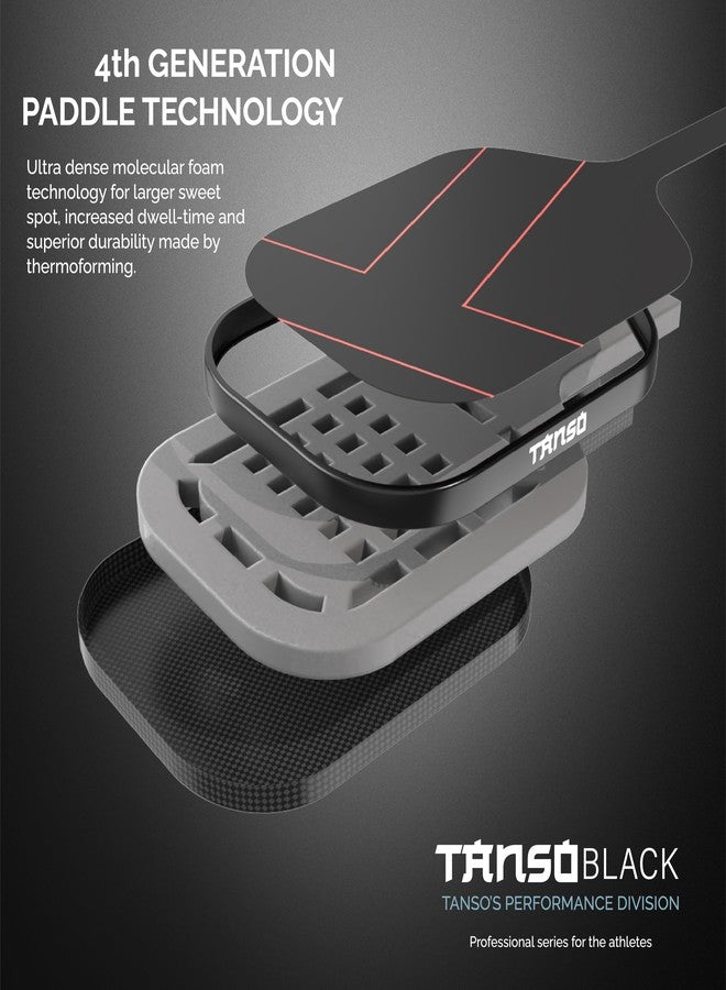 TANSO Black Vapour Gen IV Professional Pickleball Paddle | 3 Layer Infused Foam Core | Micro-Textured Pro Spin Surface | Power Performance Paddle - Image 3