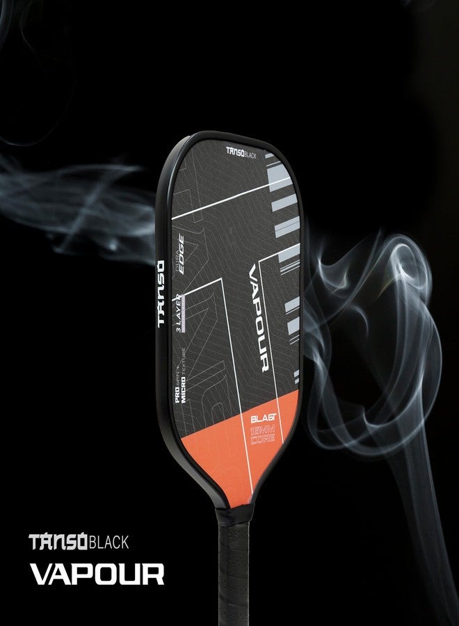 TANSO Black Vapour Gen IV Professional Pickleball Paddle | 3 Layer Infused Foam Core | Micro-Textured Pro Spin Surface | Power Performance Paddle - Image 4