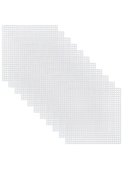 Pllieay 30 Pieces 6 Count Plastic Mesh Canvas Sheets For Embroidery, Acrylic Yarn Crafting, Knit And Crochet Projects (4.1 X 4.1 Inch)  - Image 1
