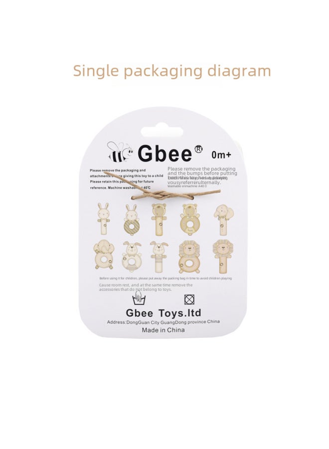 Gbee Baby Cotton Cloth Toy Baby Hand Rattle Soothing Toy Hand Stick Baby Toy Newborn Toy-Color:Dog Hoop (oppo Bag)  - Image 5