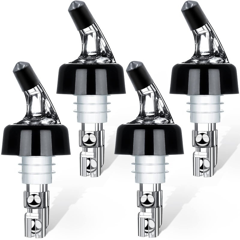 SuproBarware Automatic Measured Bottle Pourer - Quick Shot Spirit Measure Pourer Drinks Wine Cocktail Dispenser Home Bar Tools - 1oz/30ml (4 pack) - Image 1