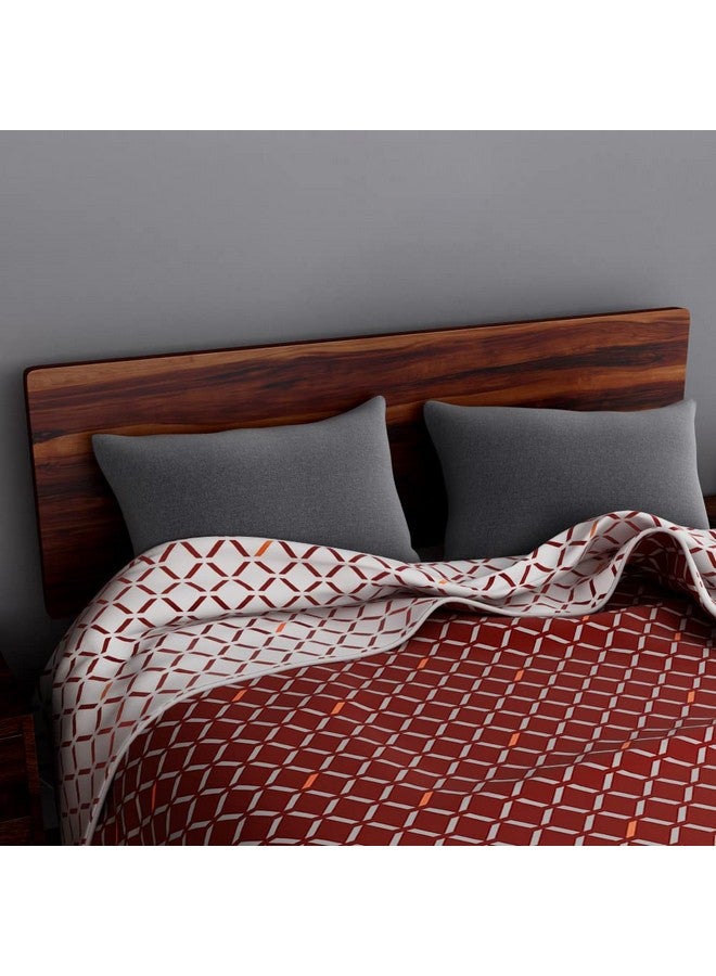 Sleepyhead Sleepyhead Honeycomb - 120 GSM Reversible Cotton Dohar | AC Blanket (Single, 56" X 88", Maroon & White)| TC - 200 - Image 3