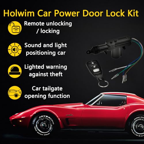 Holwim Universal Car Power Door Lock Kit with 4Pcs 12V Car Door Lock Actuator, Keyless Entry System with 2 Remotes, 1 Central Locking System, 1 Faraday Bag, Power Central Lock Kit for Cars,Auto,Truck - Image 2