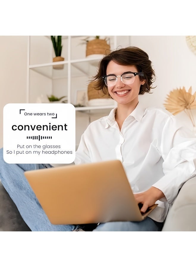 لوريت نظارات ذكية، ترجمة فورية بتقنية الذكاء الاصطناعي لـ 144 لغة، نظارات صوتية بتقنية بلوتوث مع مكبرات صوت، حماية من الأشعة فوق البنفسجية المستقطبة، صوت مفتوح الأذن، مساعد صوتي يعمل باللمس، نظارات بلوتوث 5.3 مضادة للضوء الأزرق للرجال والنساء - أسود - Image 4