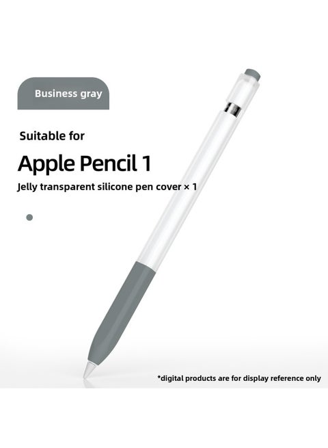 Suitable For Apple For Apple Pencil1 Protective Case Pencil Generation Silicone Grip Pen Drop-resistant Nib Case-Color:Business Gray-Applicable Model:For Apple Pencil Generation Only