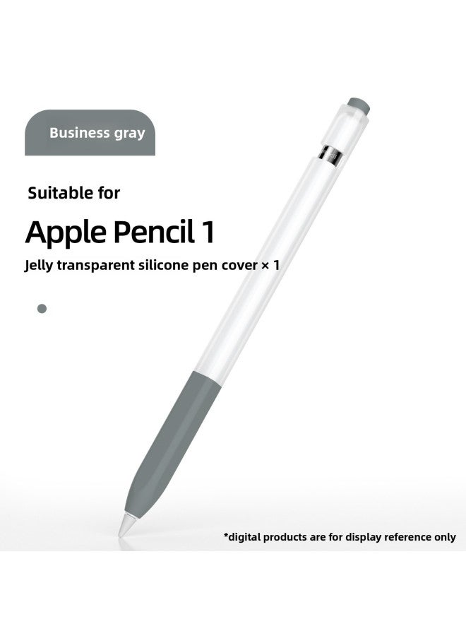 Suitable For Apple For Apple Pencil1 Protective Case Pencil Generation Silicone Grip Pen Drop-resistant Nib Case-Color:Business Gray-Applicable Model:For Apple Pencil Generation Only