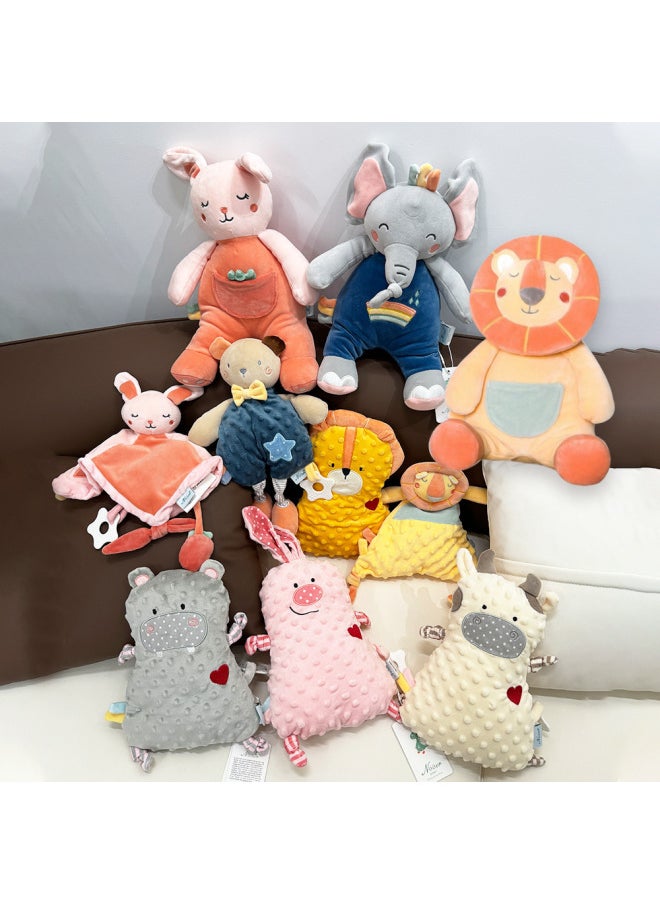 Baby Soothing Towel Hand Gift Preschool Baby Sleeping Rattle Rabbit Saliva Towel Lion Rabbit Safety Doll-颜色:小兔子安抚巾30cm/115g  - Image 2
