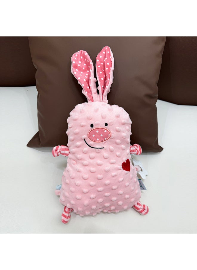 Baby Soothing Towel Hand Gift Preschool Baby Sleeping Rattle Rabbit Saliva Towel Lion Rabbit Safety Doll-颜色:小兔子安抚巾30cm/115g  - Image 4