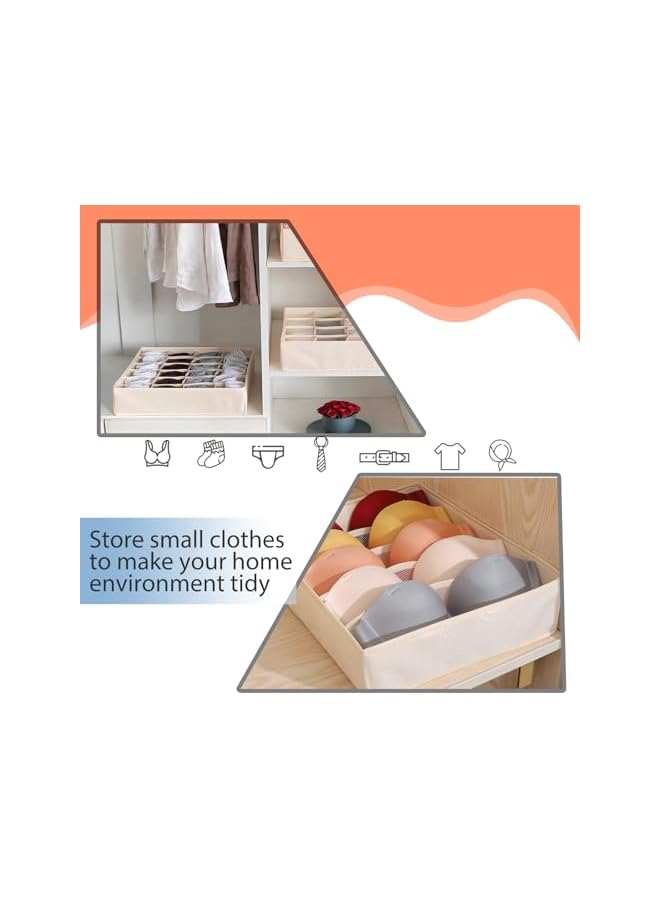 Green Tiger 3-Pack Bra Socks Underwear Organizer - Foldable Dresser Drawer Dividers for Lingerie, Ties, and More - Soft Fabric Bins - Image 5