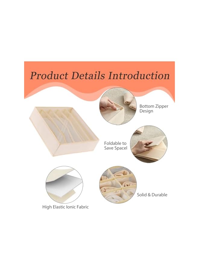 Green Tiger 3-Pack Bra Socks Underwear Organizer - Foldable Dresser Drawer Dividers for Lingerie, Ties, and More - Soft Fabric Bins - Image 4