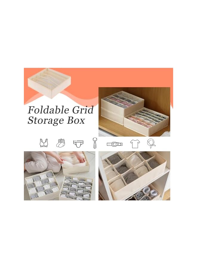 Green Tiger 3-Pack Bra Socks Underwear Organizer - Foldable Dresser Drawer Dividers for Lingerie, Ties, and More - Soft Fabric Bins - Image 3