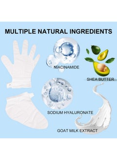 ROUSE Hand And Foot Mask Set 3 Pack Foot Mask & 3 Pack Hand Mask For Dry Cracked Hand Heel Moisturizing Glove & Socks With Nicotinamide + Shea Butter + Goat Milk  - Image 2
