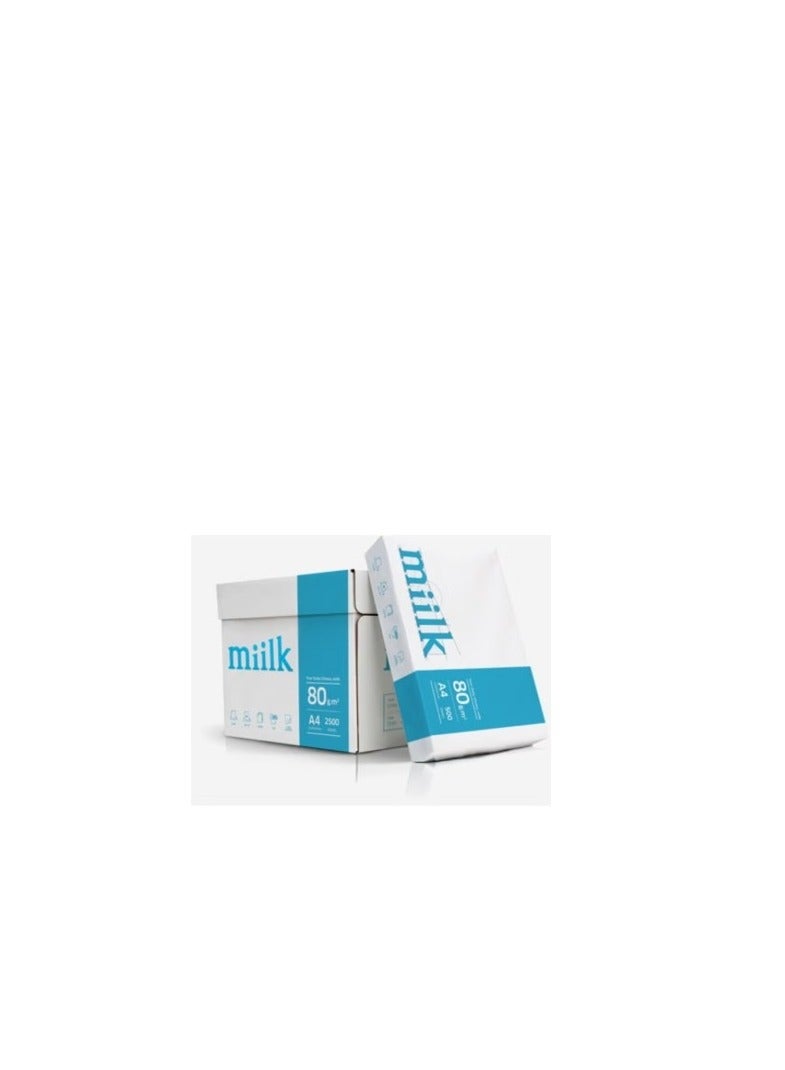 MIILK Printer Copy Paper, Size A4, GSM 80, 500 Sheets (Bundle of 5) A4 - Image 2