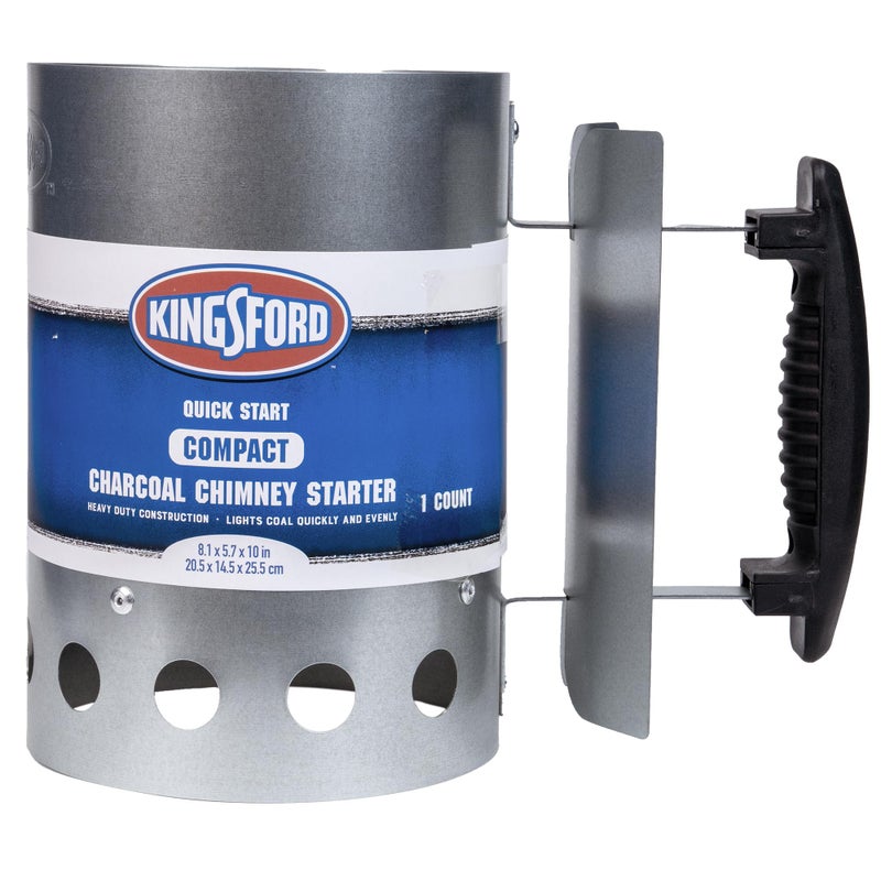 Kingsford Compact Charcoal Chimney Starter for Grills and BBQs Dimensions 81 x 57 x 10 Inch QuickLight Heat Shield StayCool Handle Durable Zinc Steel No Assembly - Image 2