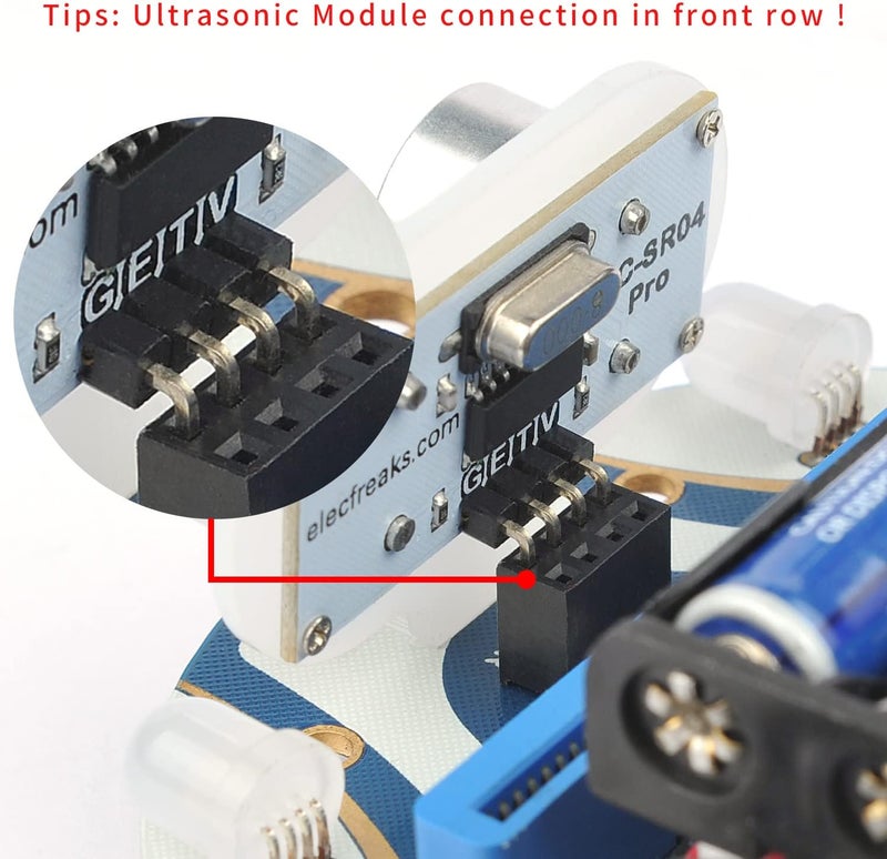 ELECFREAKS microbit Mini Cutebot Kit متوافق مع BBC Micro:bit V2 و V1، مجموعة سيارة روبوت قابلة للبرمجة DIY، مشروع تعليمي STEM، سيارة برمجة رسومية Makecode مع دليل تعليمي (بدون Micro:bit) - Image 5