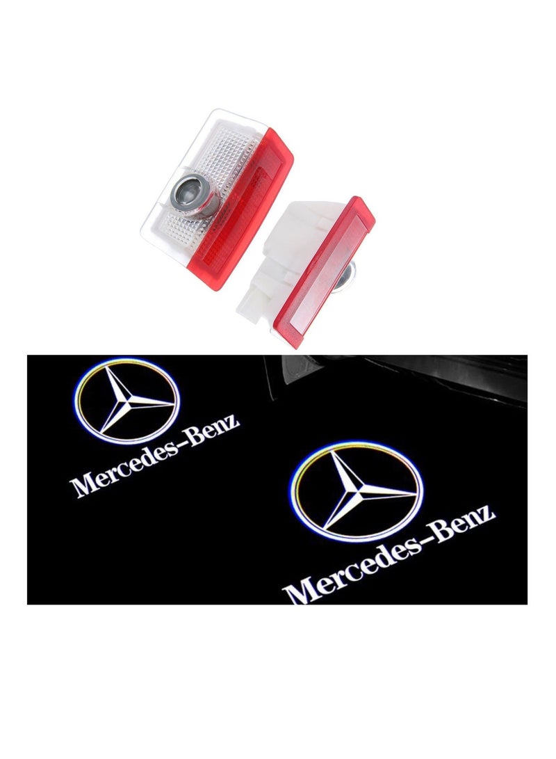 MUNTAQI 2PCS Car Door LED Logo Light Replacement for Benz, 3D Ghost Shadow Puddle Lights Never Fade 3D LED Car Light for A B C E M G GL GLA GLC GLE GLS Class 4dr W205 W213 W176 W166 (A/C/E/GLA/GLC/GLE/GLS) - Image 1