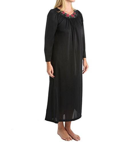 Shadowline Women's Petals 53 Inch Long Sleeve Long Gown, Sapphire, Small - Image 2