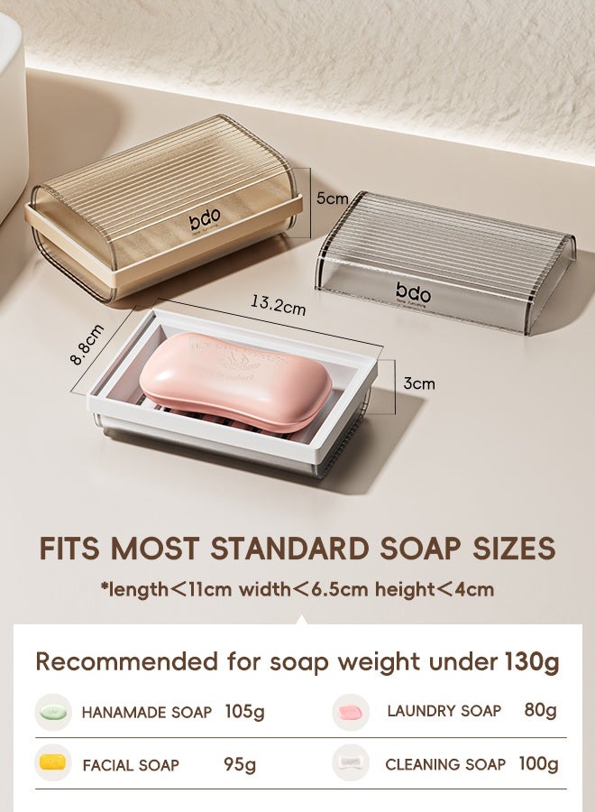 bdo Large Soap Dish Holder, Self Draining Bar Soap Holder, Plastic Soap Bar Container, Soap Saver for Shower, Bathroom, Kitchen - Without Cover - Image 2