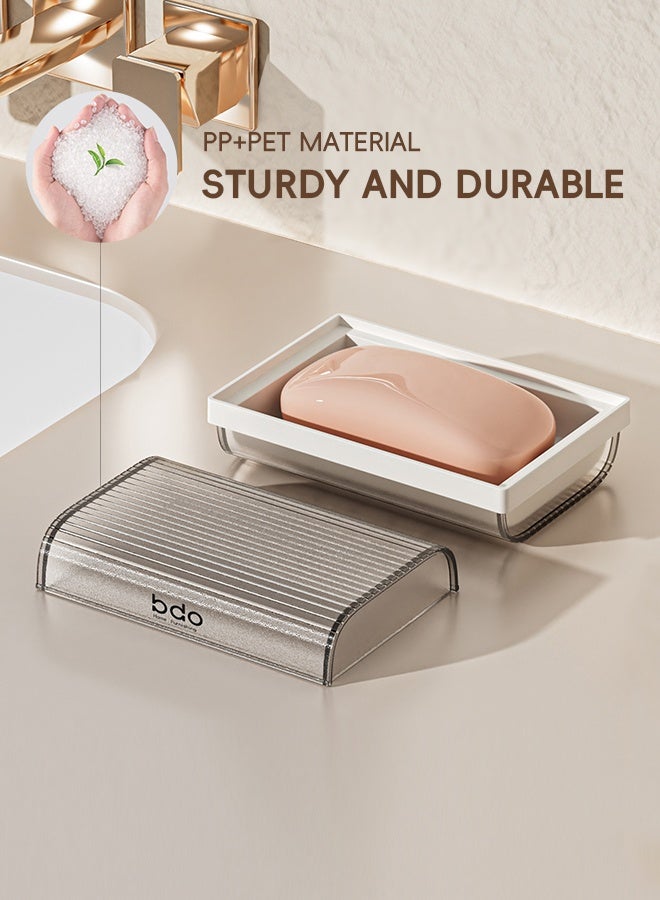 bdo Large Soap Dish Holder, Self Draining Bar Soap Holder, Plastic Soap Bar Container, Soap Saver for Shower, Bathroom, Kitchen - Without Cover - Image 4