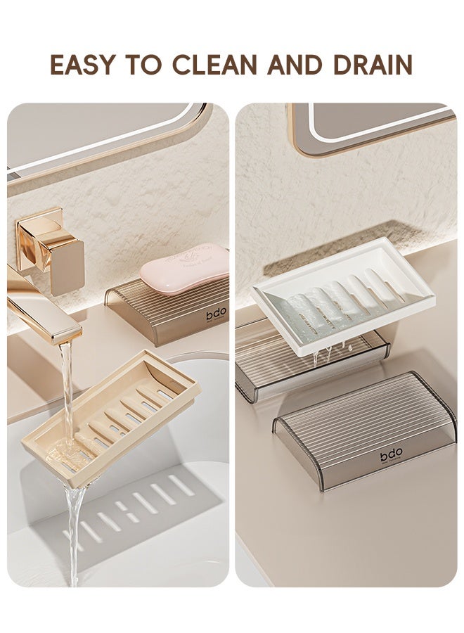 bdo Large Soap Dish Holder, Self Draining Bar Soap Holder, Plastic Soap Bar Container, Soap Saver for Shower, Bathroom, Kitchen - Without Cover - Image 5