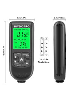 Generic HW-300PRO Car Paint Thickness Gauge, Digital Paint Thickness Meter, Automatic 0-2000UM Fe & NFe Coating Tester with Manual Automotive Paint Tools (Black)  - Image 5