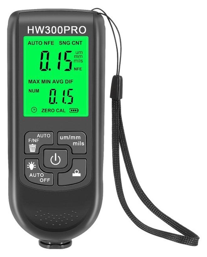 HW-300PRO Car Paint Thickness Gauge, Digital Paint Thickness Meter, Automatic 0-2000UM Fe & NFe Coating Tester with Manual Automotive Paint Tools (Black) - Image 1