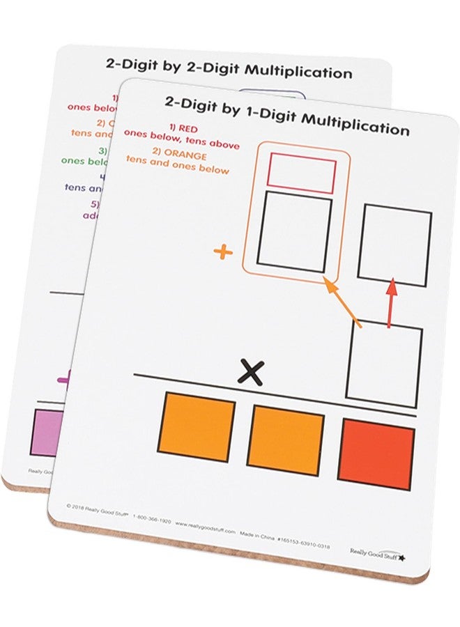 Really Good Stuff Beginning 2-Digit Multiplication Dry Erase Boards - 6 Boards - Image 1