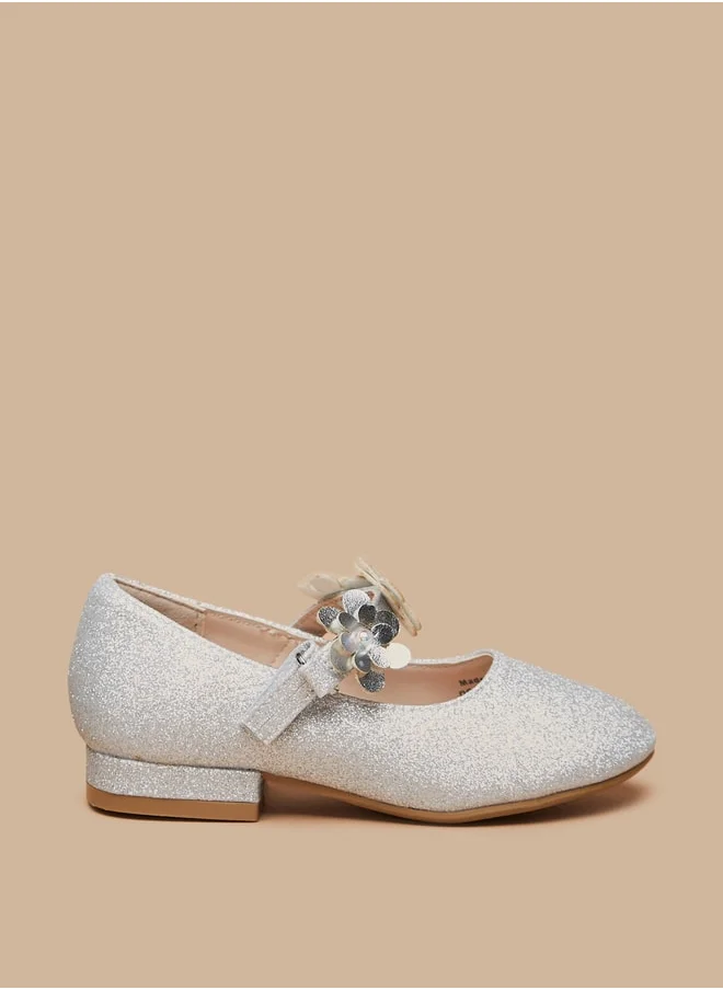 فلورا بيلا Girls Floral Embellished Round Toe Ballerinas