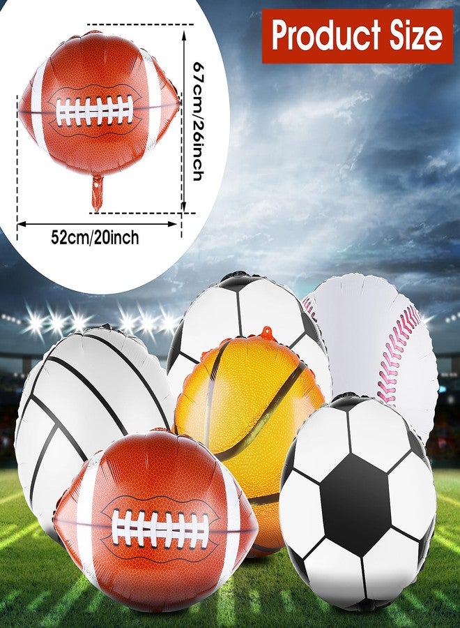 جريفوسيا مجموعة جريفوسيا من 10 بالونات رياضية مقاس 18 بوصة، بالونات حفلات رياضية من رقائق الألومنيوم، بالونات بيسبول، بالونات كرة قدم، لوازم حفلات أعياد ميلاد رياضية للأولاد، زينة حفلات استقبال المولود - Image 3