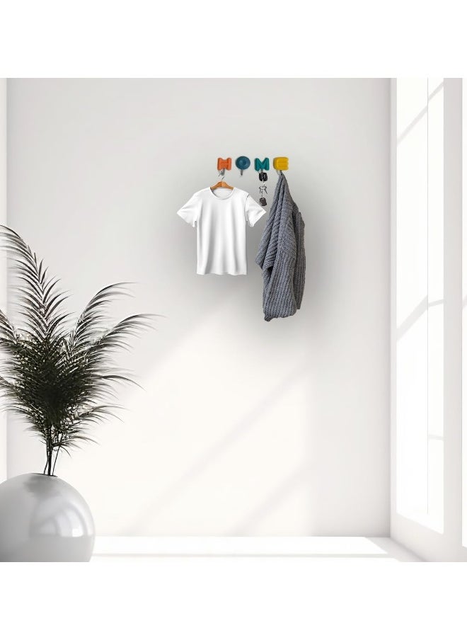 Biella Biellaâ„¢ 4 Pcs Self-Adhesive Stocking Holder Home Alphabet Wall Key Hooks for Home Kitchen Bathroom Office etc  - Image 2