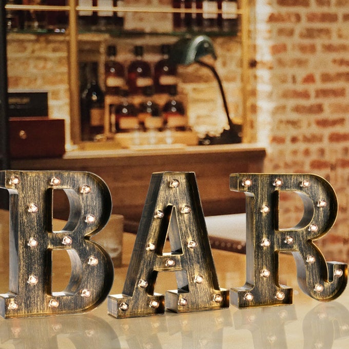 LIGHT UP BAR SIGN LED VINTAGE LETTERS HOME DECOR NAME SIGNS ILLUMINATED MARQUEE LETTER SIGN LIGHTS BATTERY OPERATED LIGHTED ACCESSORIES DECORATIONS