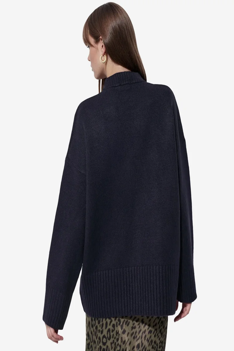Viorna VIORNA Ribbed V-Neck Button Cardigan