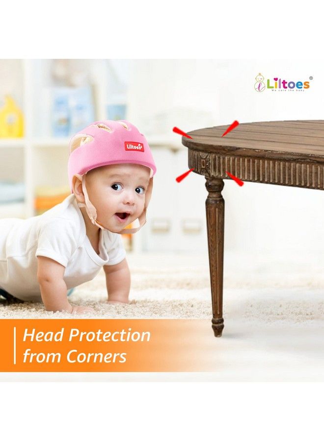 Liltoes واقي رأس للأطفال لسلامة الأطفال من 6 أشهر إلى 3 سنوات خوذة أمان مع تهوية مناسبة وحماية زوايا + وسادات ركب للأطفال للزحف (وردي فاتح)  - Image 5