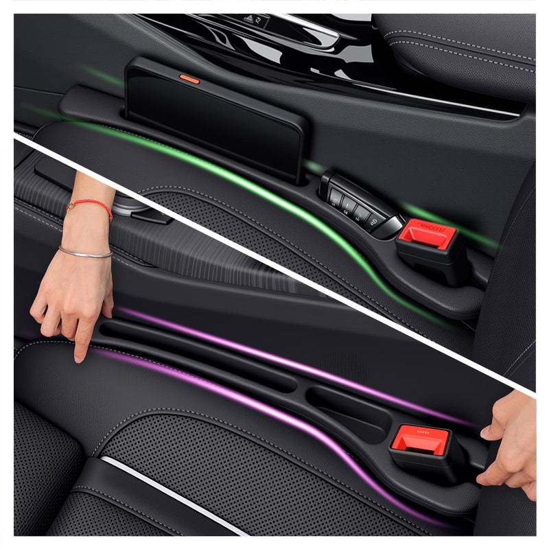 VKQTS 2PCS Car Seat Gap Filler OrganizerSoft Car Gap Filler Organizer for Filling Gaps with Storage SlotsVersatile Cars Seat Gaps Fillers Strip Cars Interior Accessories - Image 3